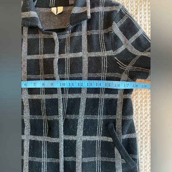 Anthropologie Moth Plaid Windowpane Sweater Jacket Sz XS - Picture 9 of 12